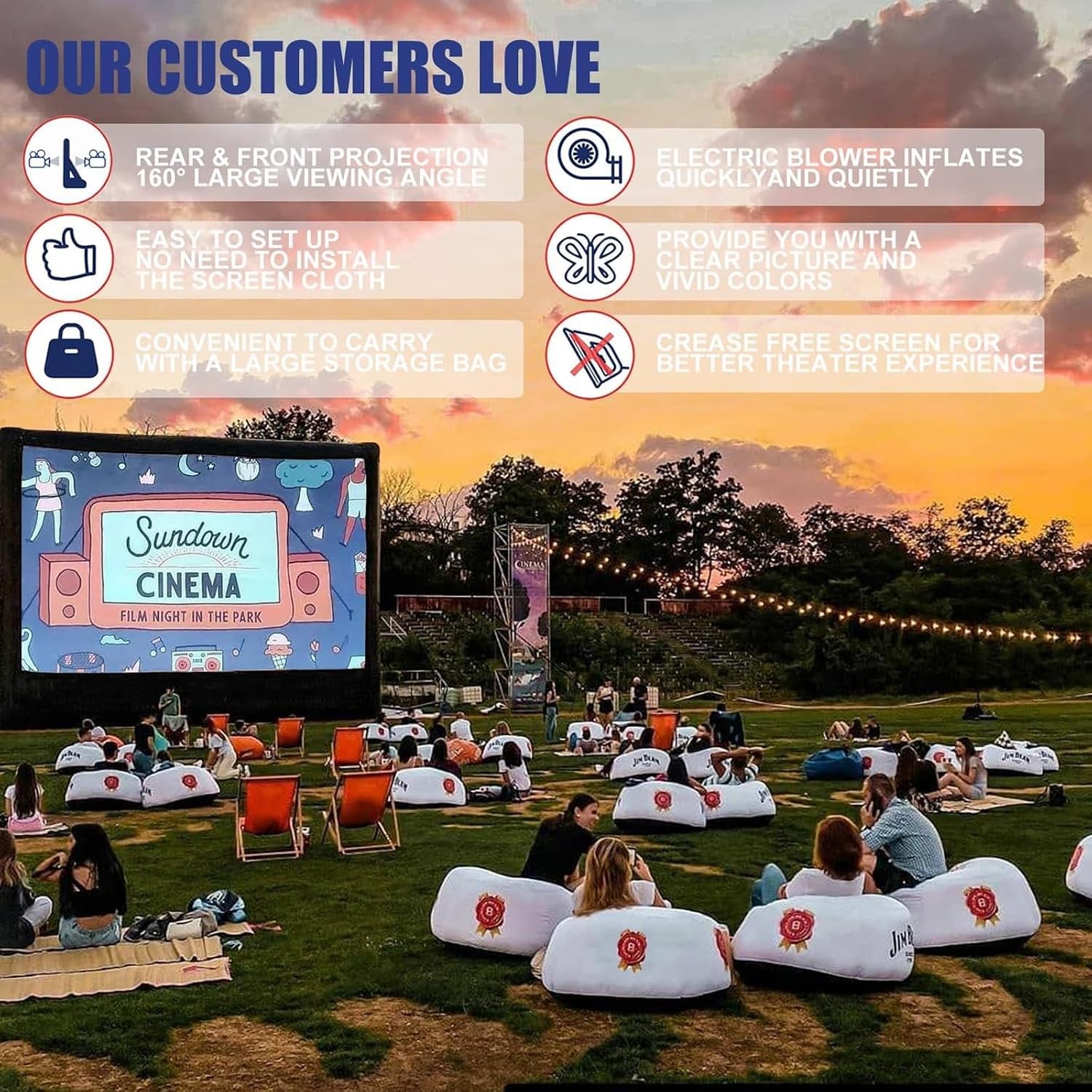 25FT Inflatable Outdoor Projector Screen Movie
