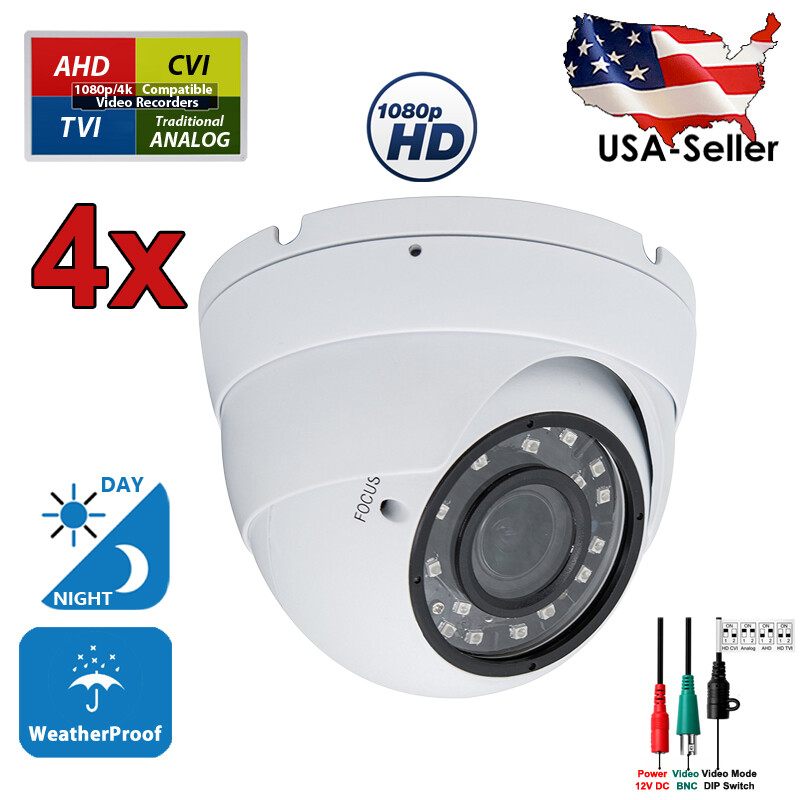 Evertech 4x HD CCTV 1080p Zoom Lens Day Night Outdoor Security Dome Camera