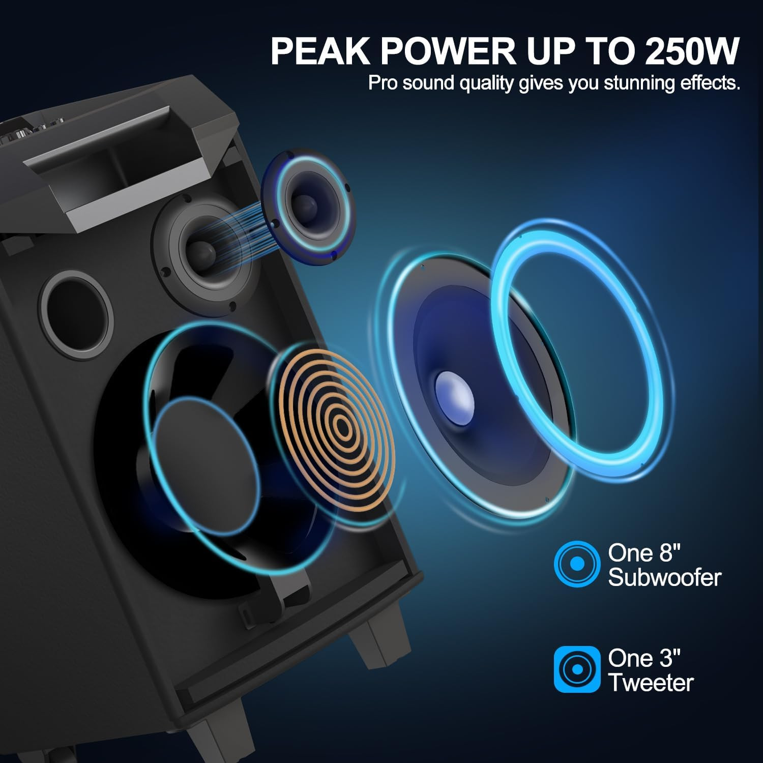 Karaoke Machine, Bluetooth Speaker PA System for Adults & Kids with 2 Wireless M