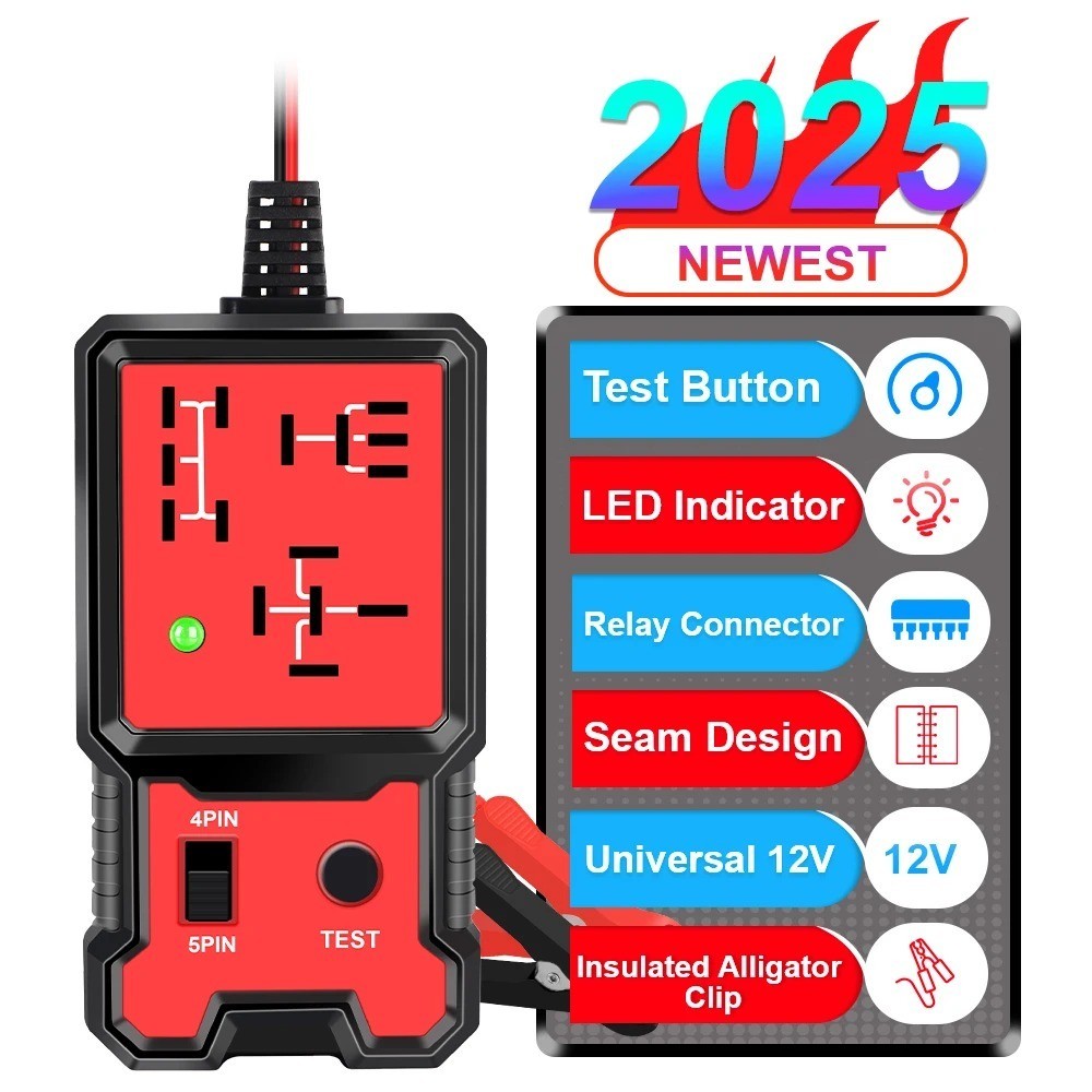 Automotive Relay Tester 12V Car Battery Voltage Checker LED Indicator