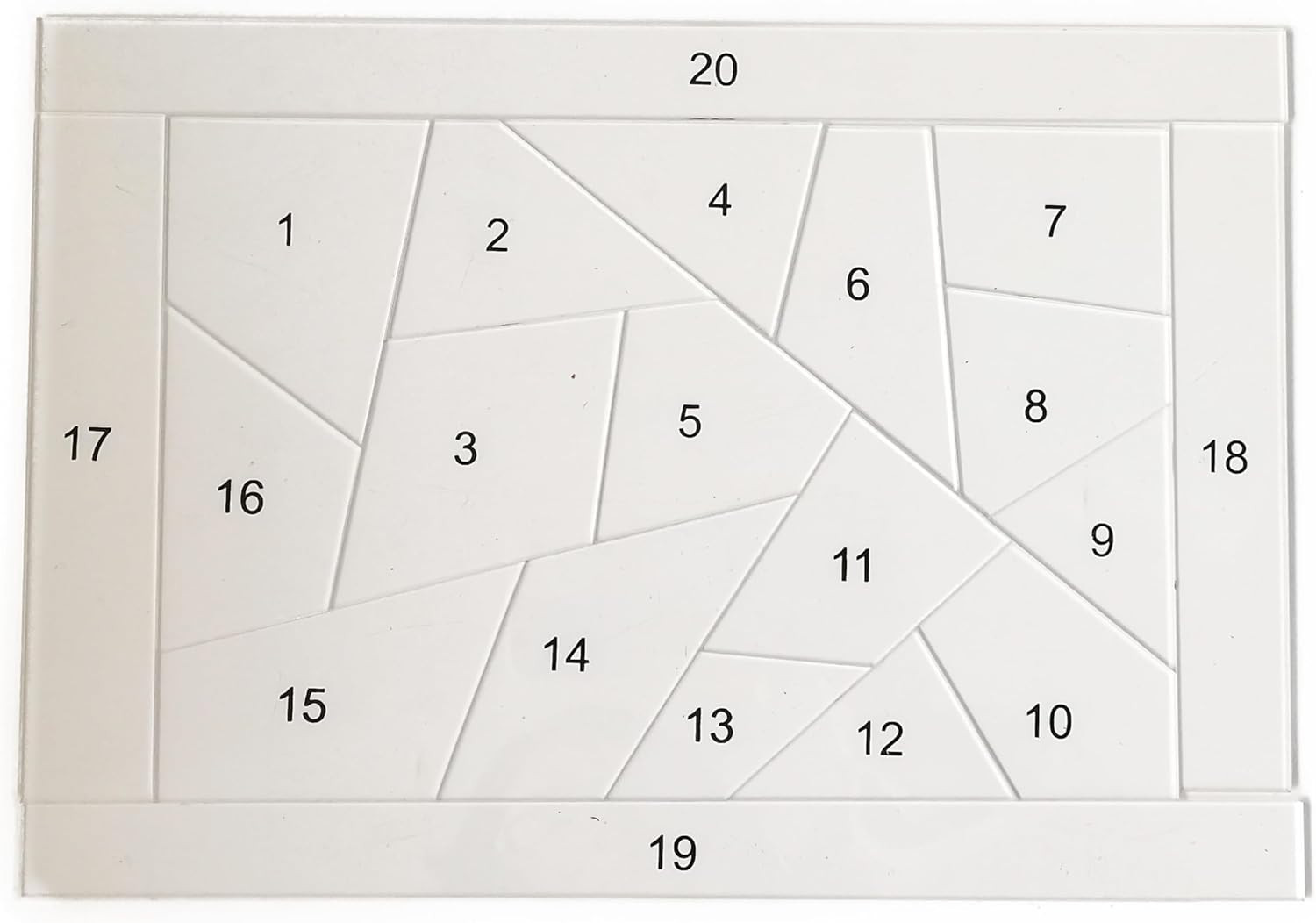 20PCS Acrylic Quilting Template Ruler with Numbered Sections, Clear Patchwork Ru