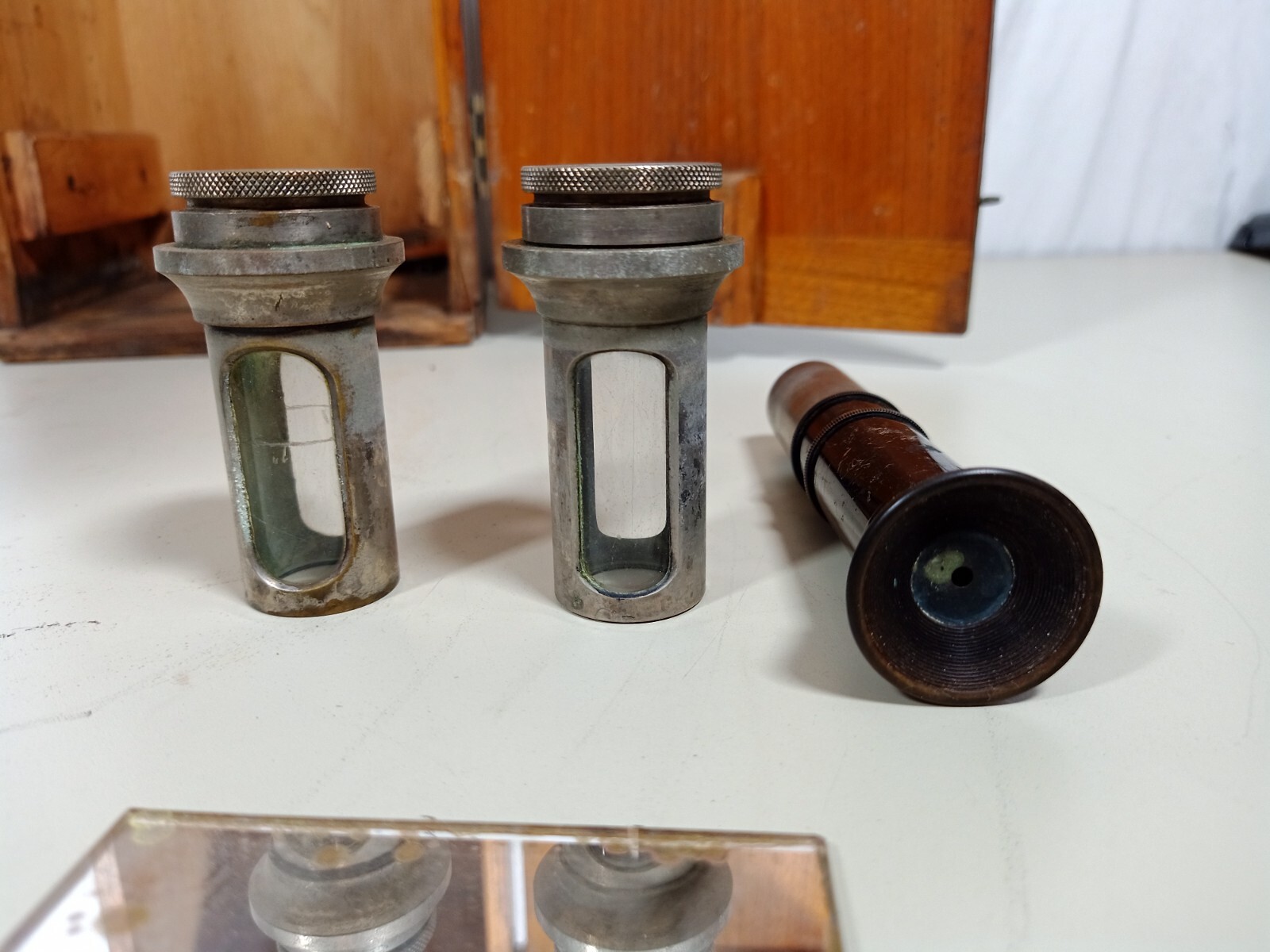 Vintage Bausch & Lomb Optical Co. Microscope in Wood Eimer & Amend Box Case
