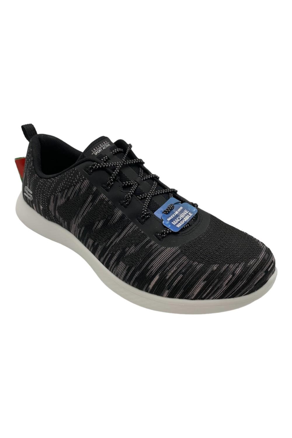 Skechers Vapor Foam Lite Washable Knit Bungee Sneakers Spark Black