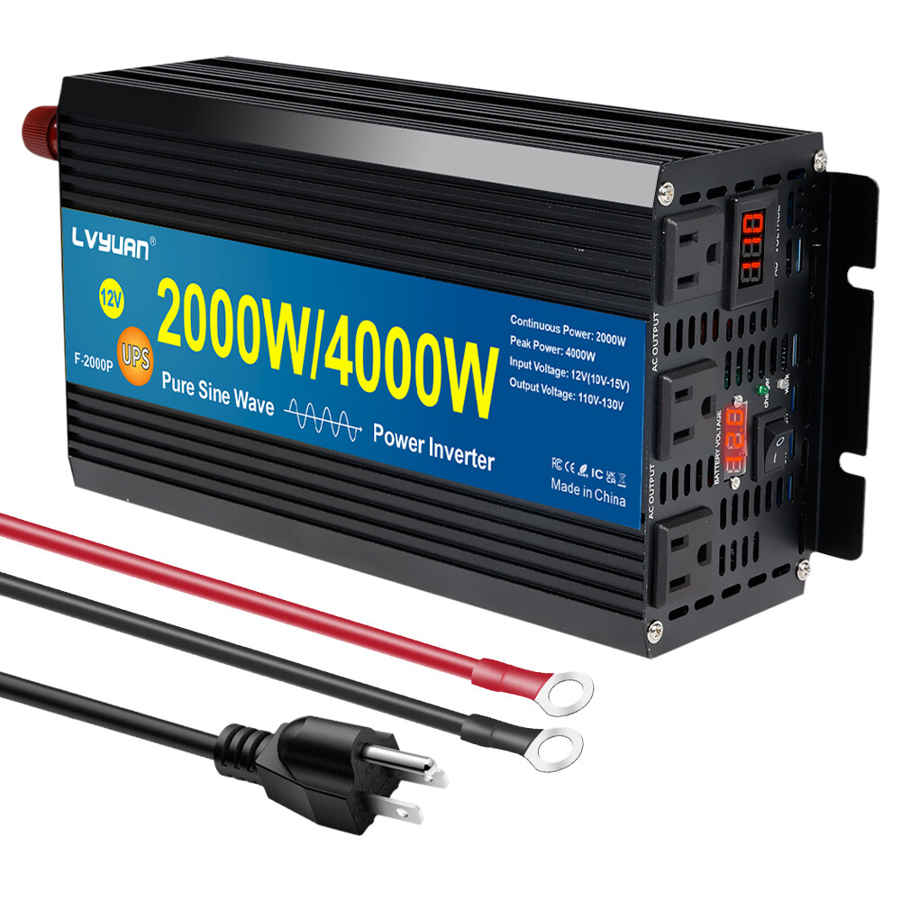2000W 4000W 12V to 110V Pure Sine Wave Power Inverter With UPS Function