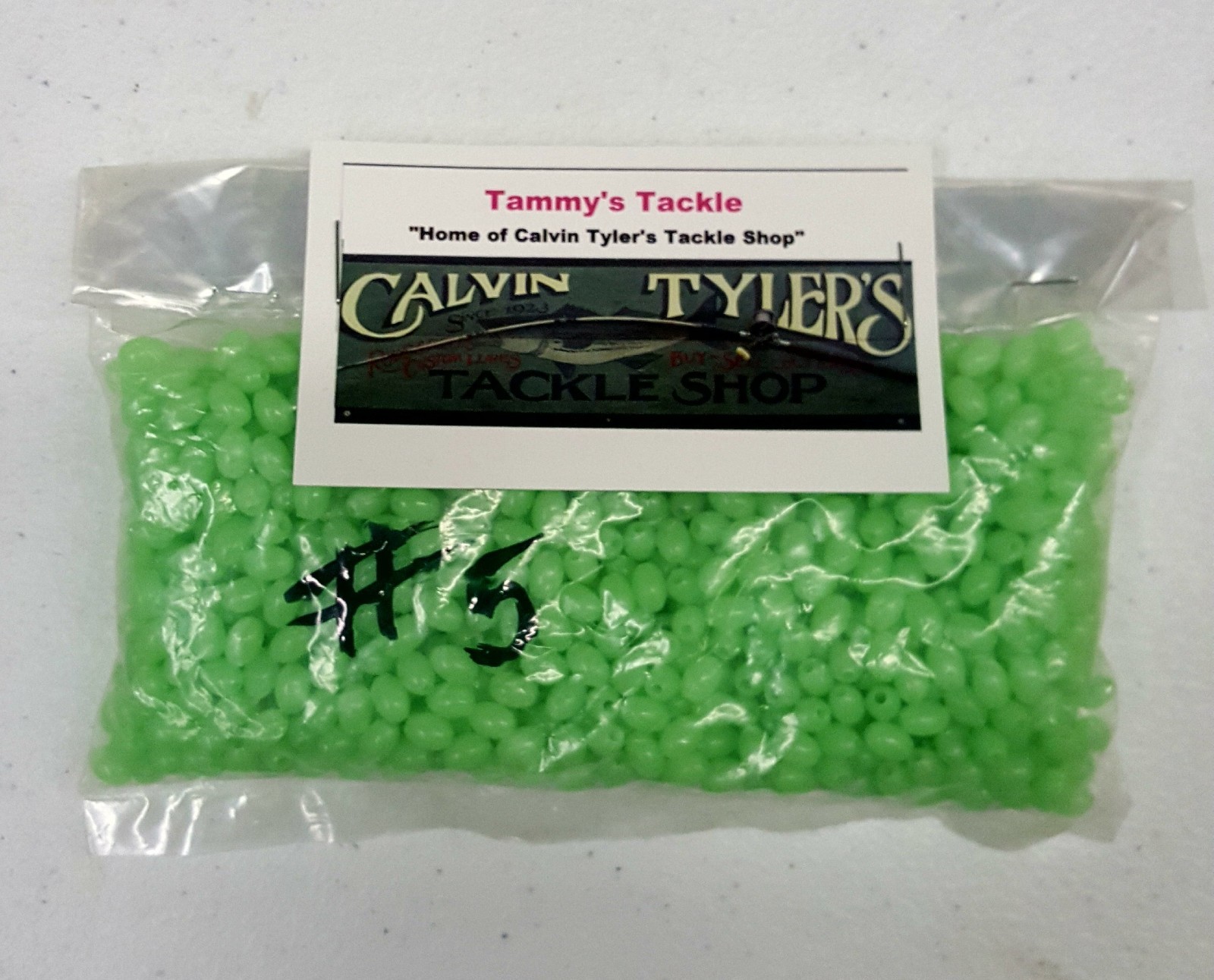 Fishing Lure Beads Light Green Hard Plastic Saltwater Fishing 1000pcs Size #5