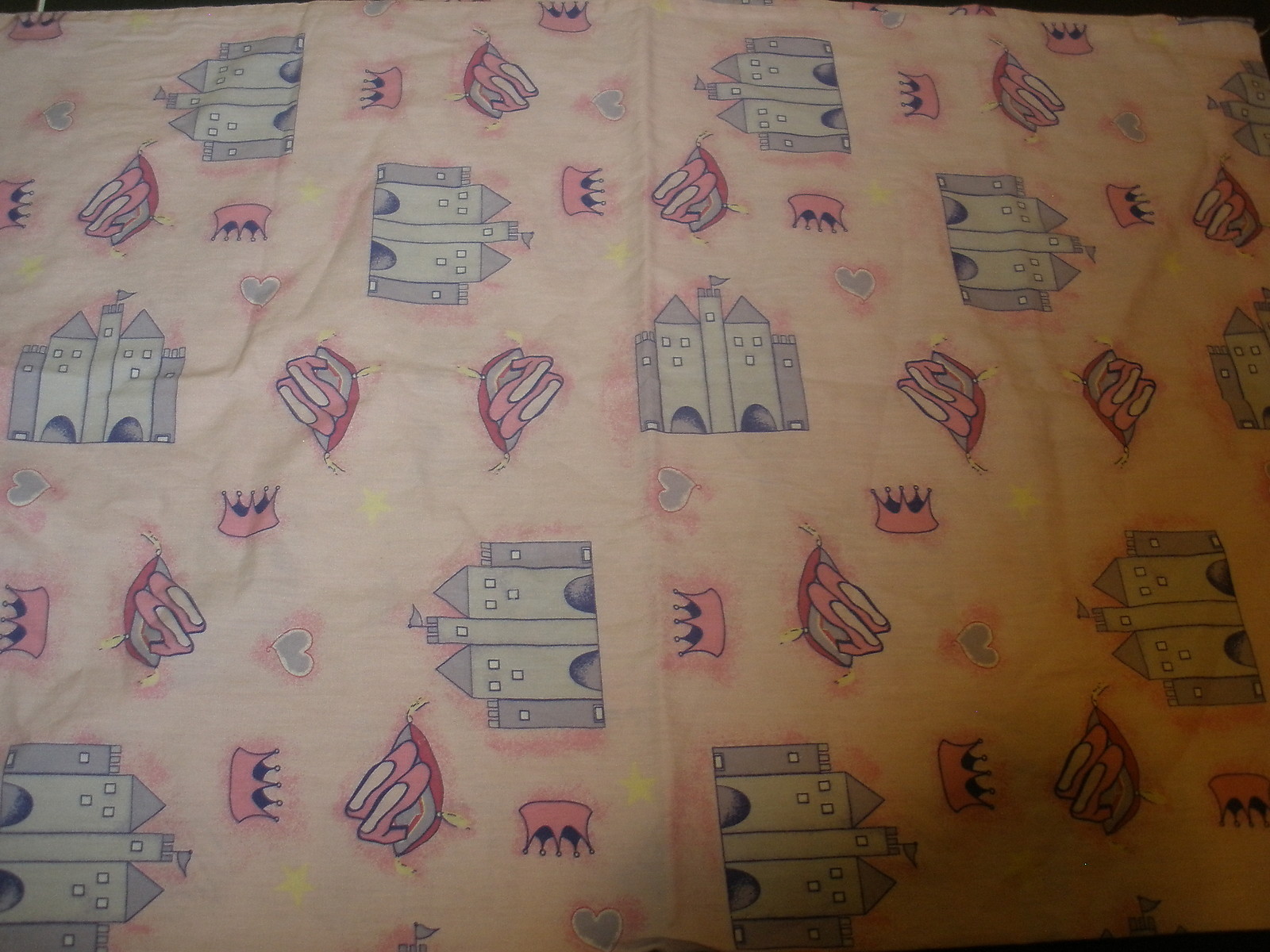 Princess pink pillowcase castles crowns shoes standard size