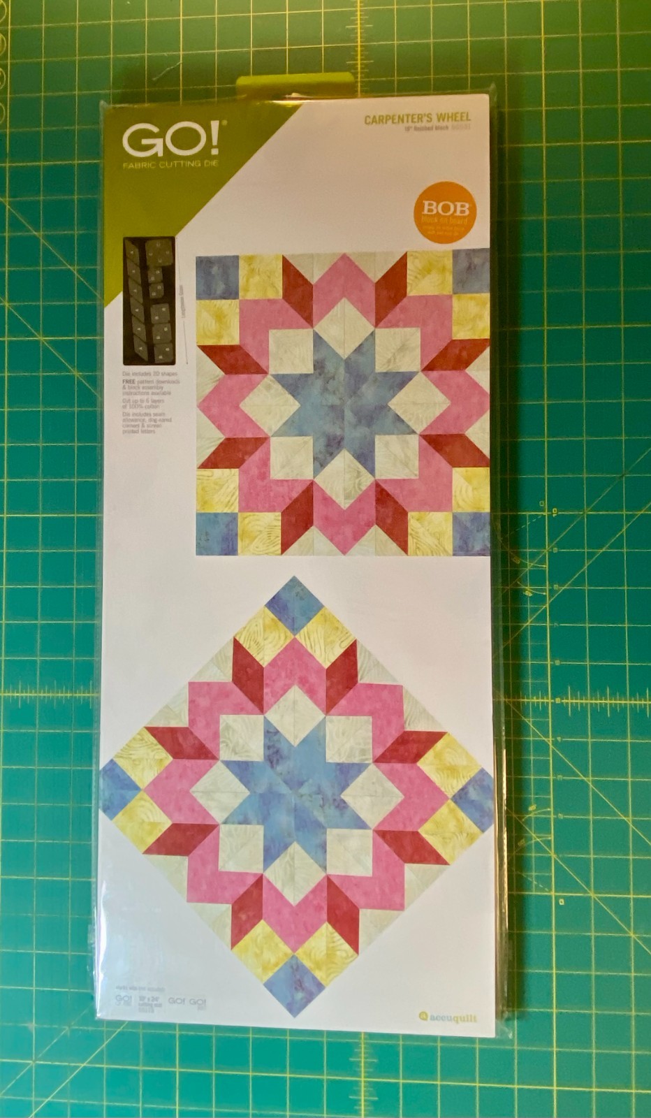 Accuquilt GO! Fabric Die Cutter: Carpenter's Wheel 18" Finished: #55531