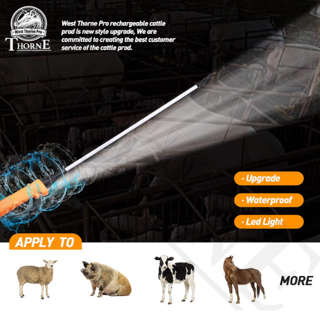 Livestock Prod Shaft(41In) Fit for 52In Cattle Prod, Newest Waterproof Cattle P