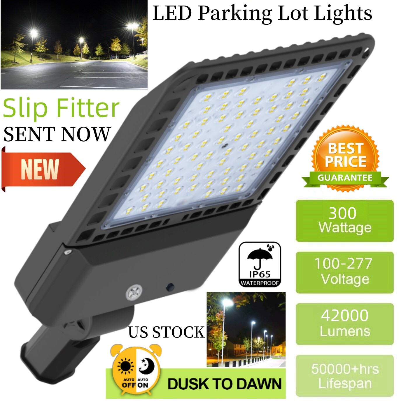 300W LED street Light Garden Light Parking Lot Lights Outdoor Lights Fixture US