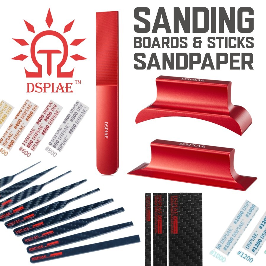 DSPIAE: Carbon Fiber Sanding Sticks & Pre-Cut Adhesive Sandpaper