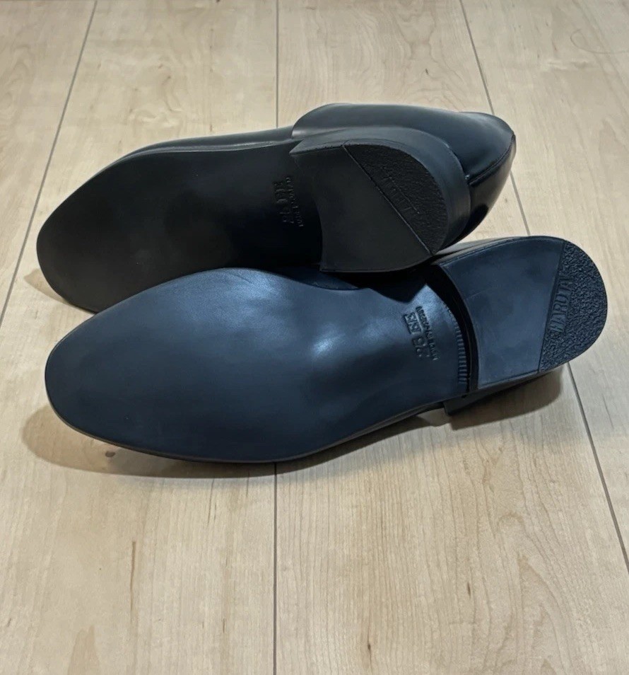 HARUTA 850 Spock Shoes Leather Black Mens 2E Made in Japan Doctors Shoes