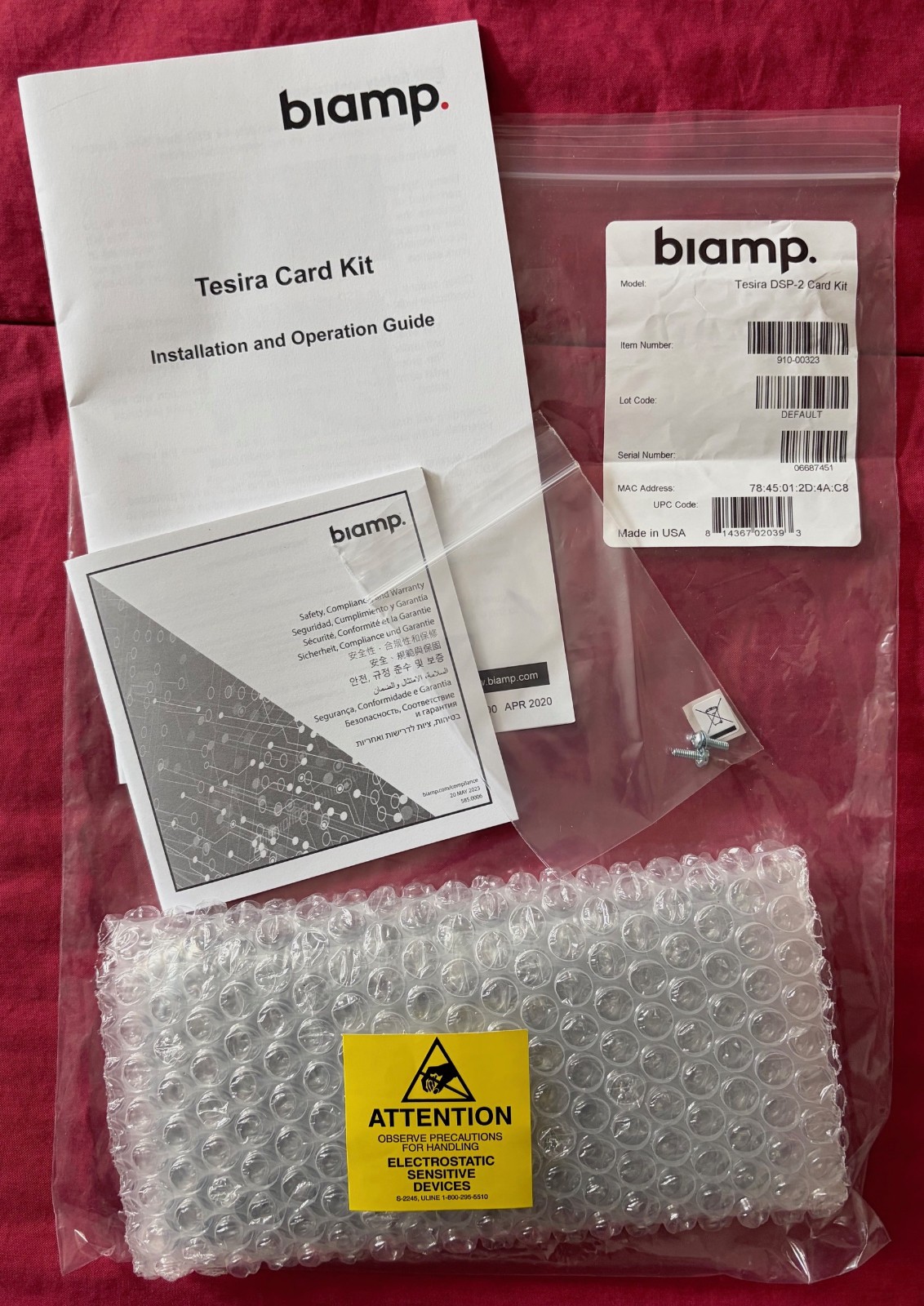 Biamp Tesira Server IO DSP-2 Card Kit NEW Unopened