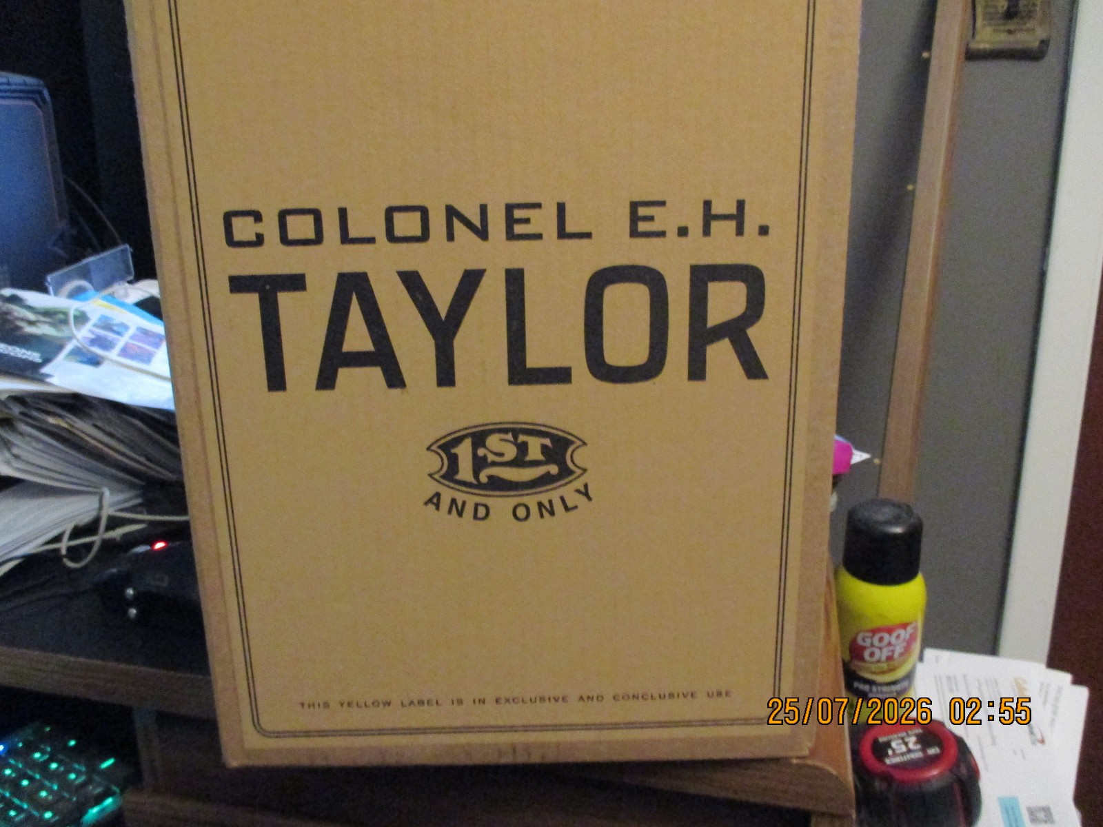 *RARE* Colonel E.H Taylor Straight Rye bourbon whiskey empty box - case w/insert
