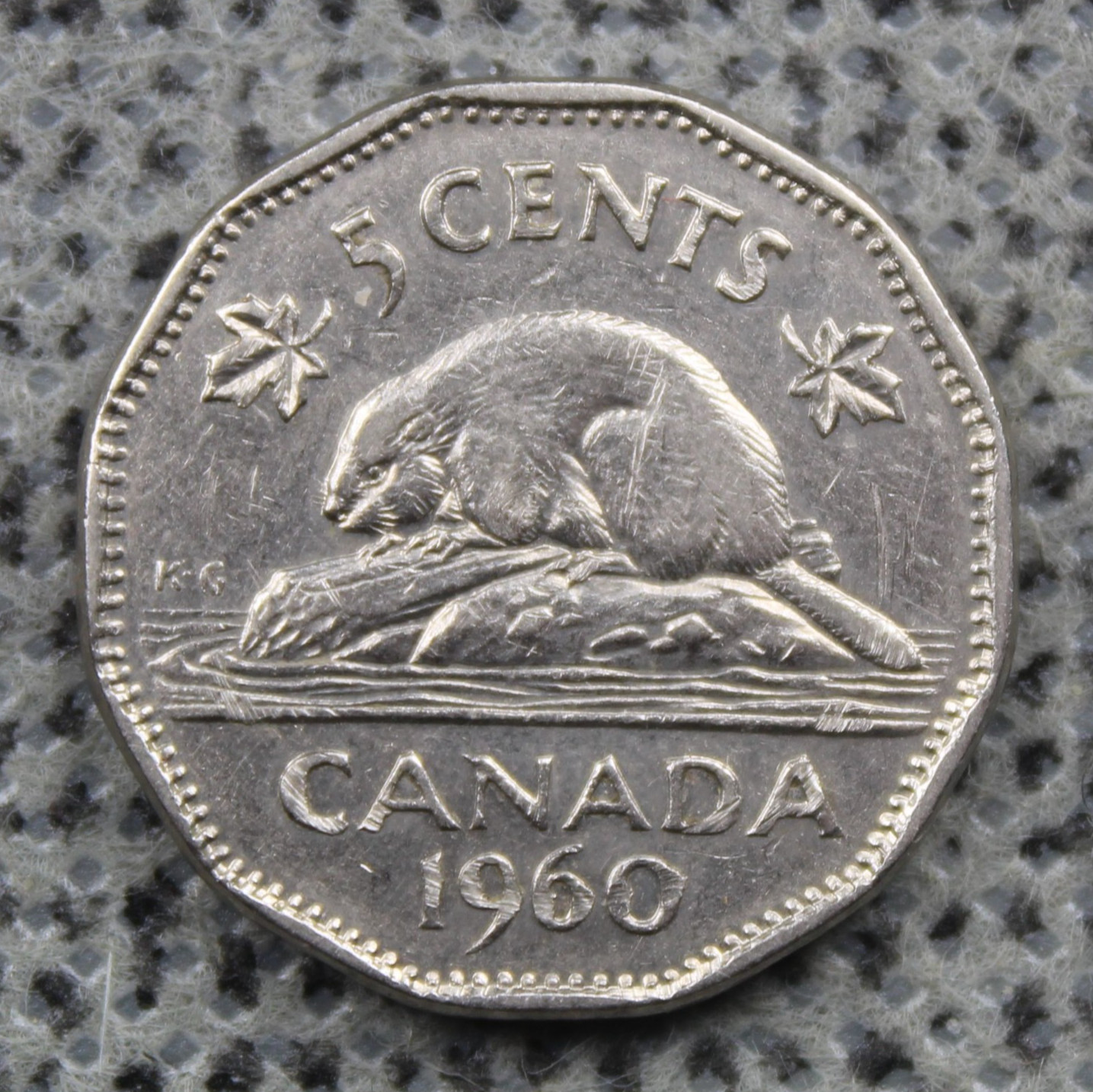 1960 Canada 5 Cents Beaver Queen Elizabeth II Nickel ø 21mm