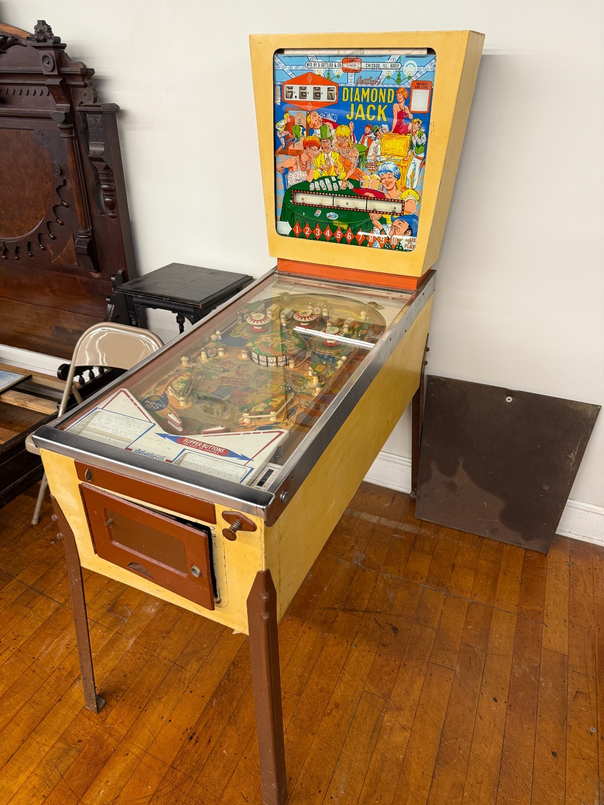 1967 D. Gottlieb Diamond Jack Vintage Pinball Flipper Arcade Machine WORKS