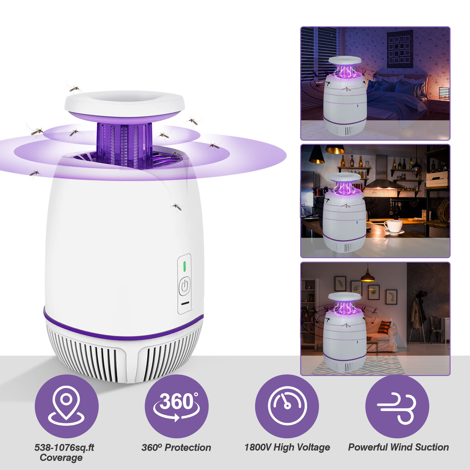 Electric Fly Bug Zapper Mosquito Insect Killer with 14PCS LED Trap Control Lamp
