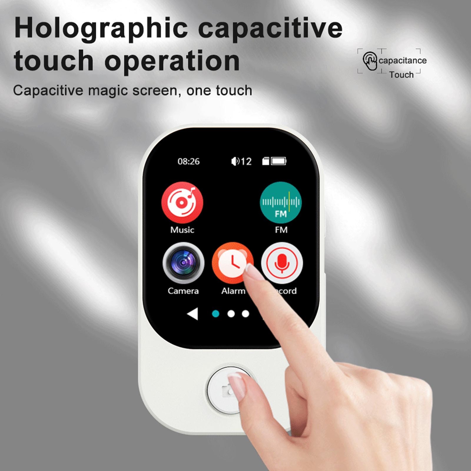 MP3 Player White Bluetooth 5.4 2.01 Inch Touchscreen Music Player With HiFi BUNS