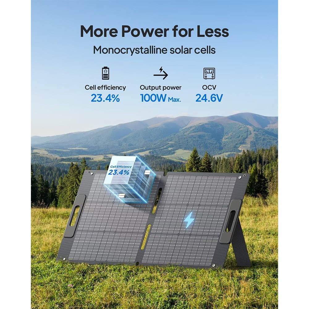 BLUETTI 100W Solar Panel Foldable & Portable ETFE Coating Renew