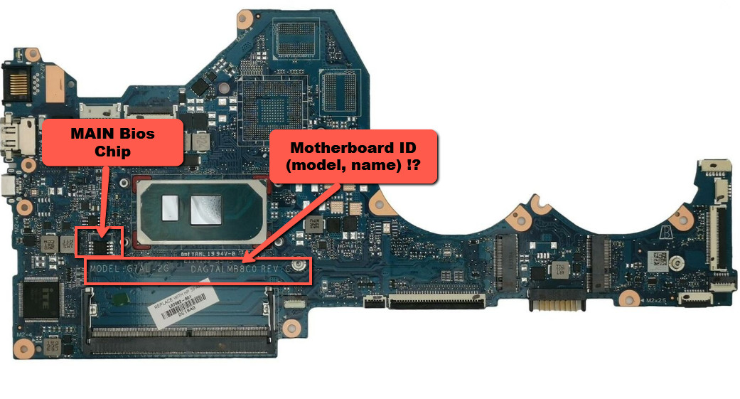 Bios chip For HP Pavilion 14-ce3xxx Series Notebook PC For MB: DAG7ALMB8C0 Rev C