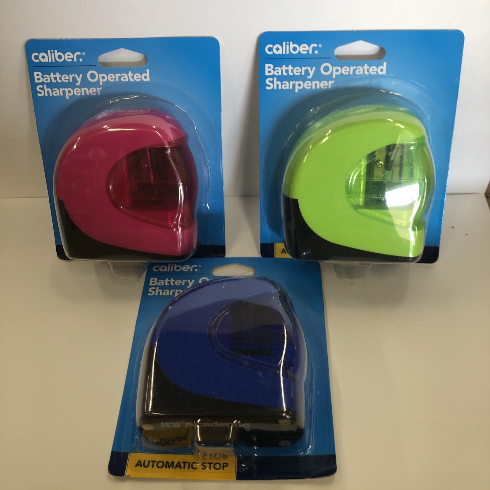 One Caliber Battery Operated Pencil Sharpener- Automatic Stop- Pick Your Color
