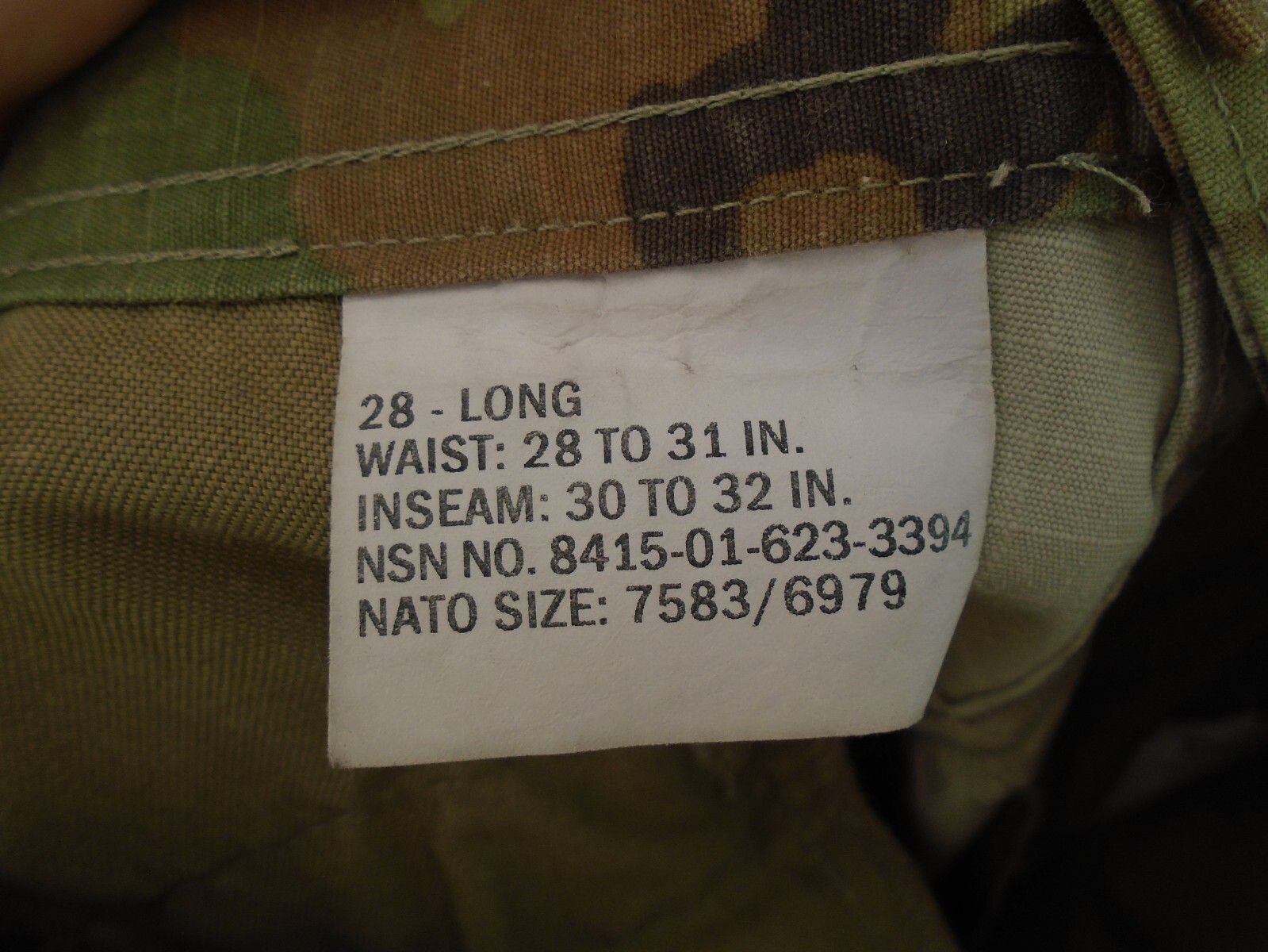 USAF US Army Combat Uniform Multicam OCP Pants Trousers Size 28 Long 2018 123-M