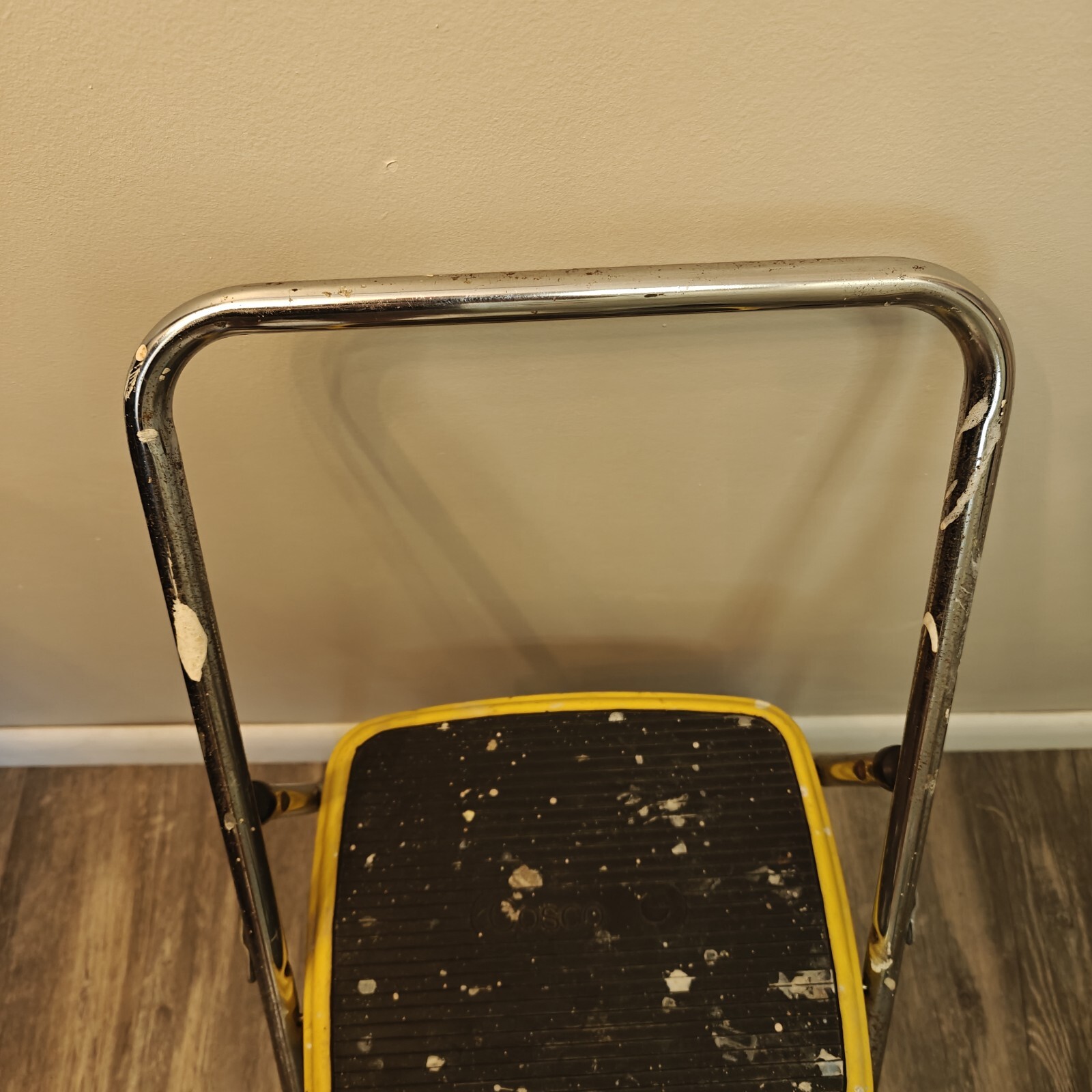 Vintage Chippy Yellow Cosco Folding 2 Step Stool