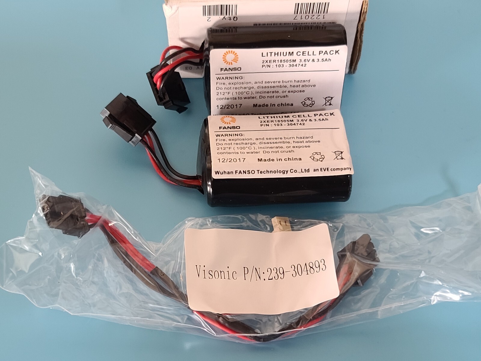 2XER18505M Battery Visonic MCS-720B  MCS-740 Siren DSC Siren Res Fire Burg