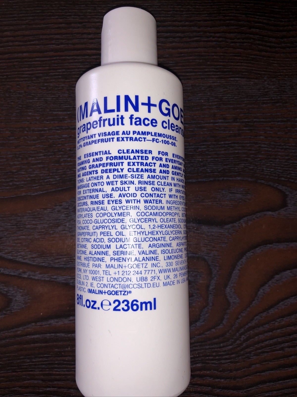 Malin + Goetz ~ GRAPEFRUIT FACE CLEANSER ~ 8 OZ New and Sealed