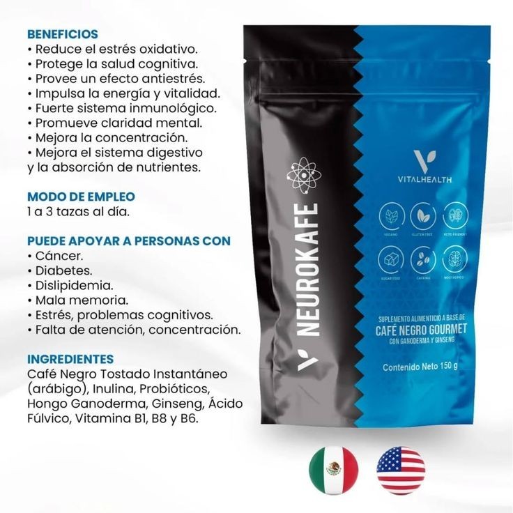 V-Neurokafe Premium Coffee Vegan Keto Friendly  Ginseng, Nootropic Blend, 150g