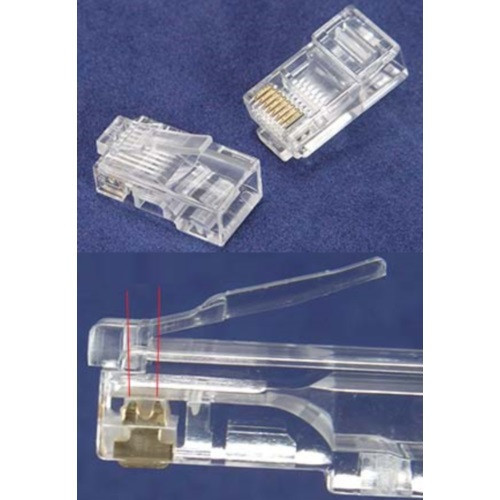 Lot10 STRANDED UL Cat5e 50u/micron Gold RJ45 Crimp cable End/Connector Ethernet