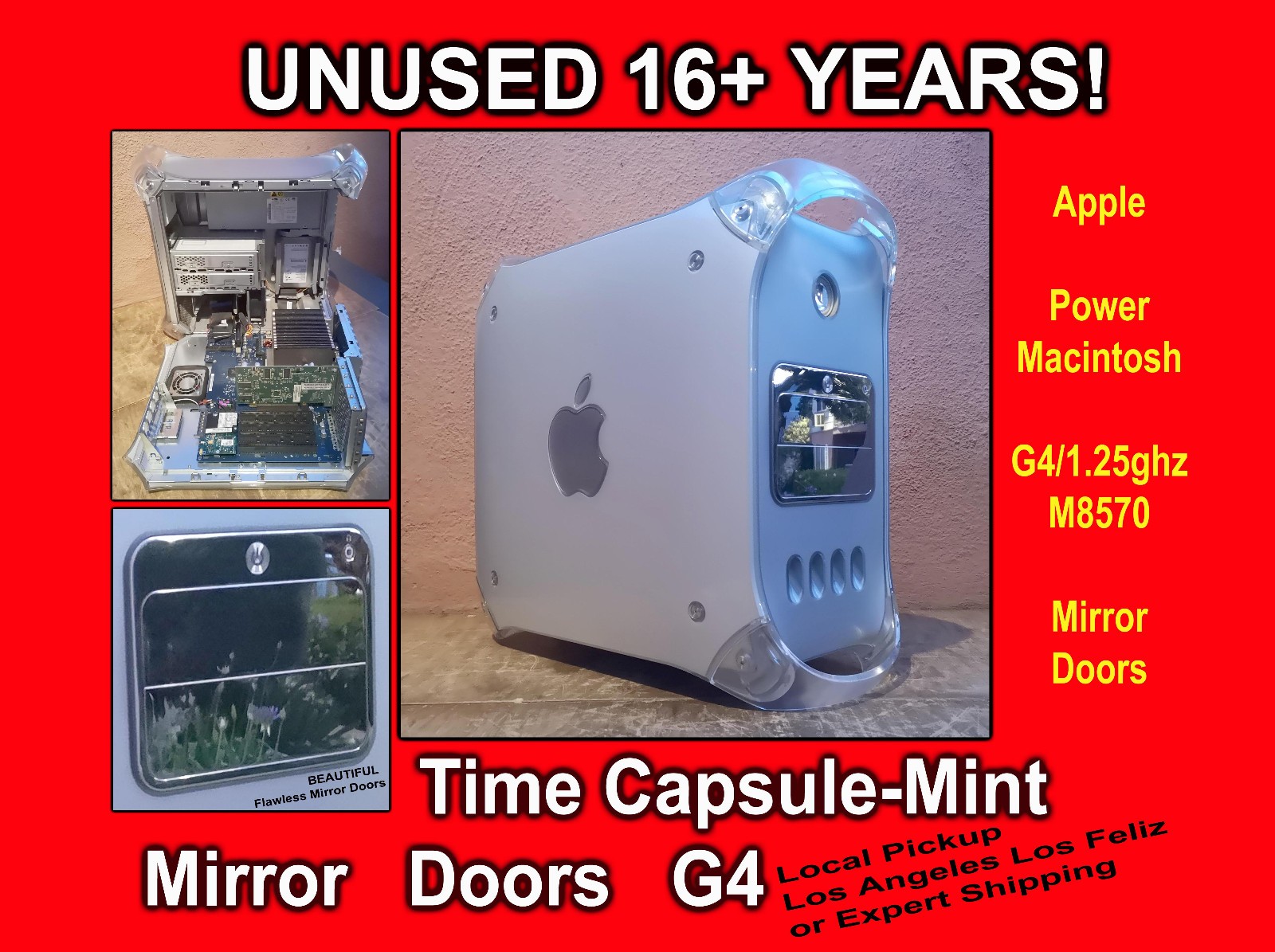 NEARMINT UNUSED 16+ YEARS! Apple Macintosh G4 Mirror Doors M8570 1.25ghz LocPULA