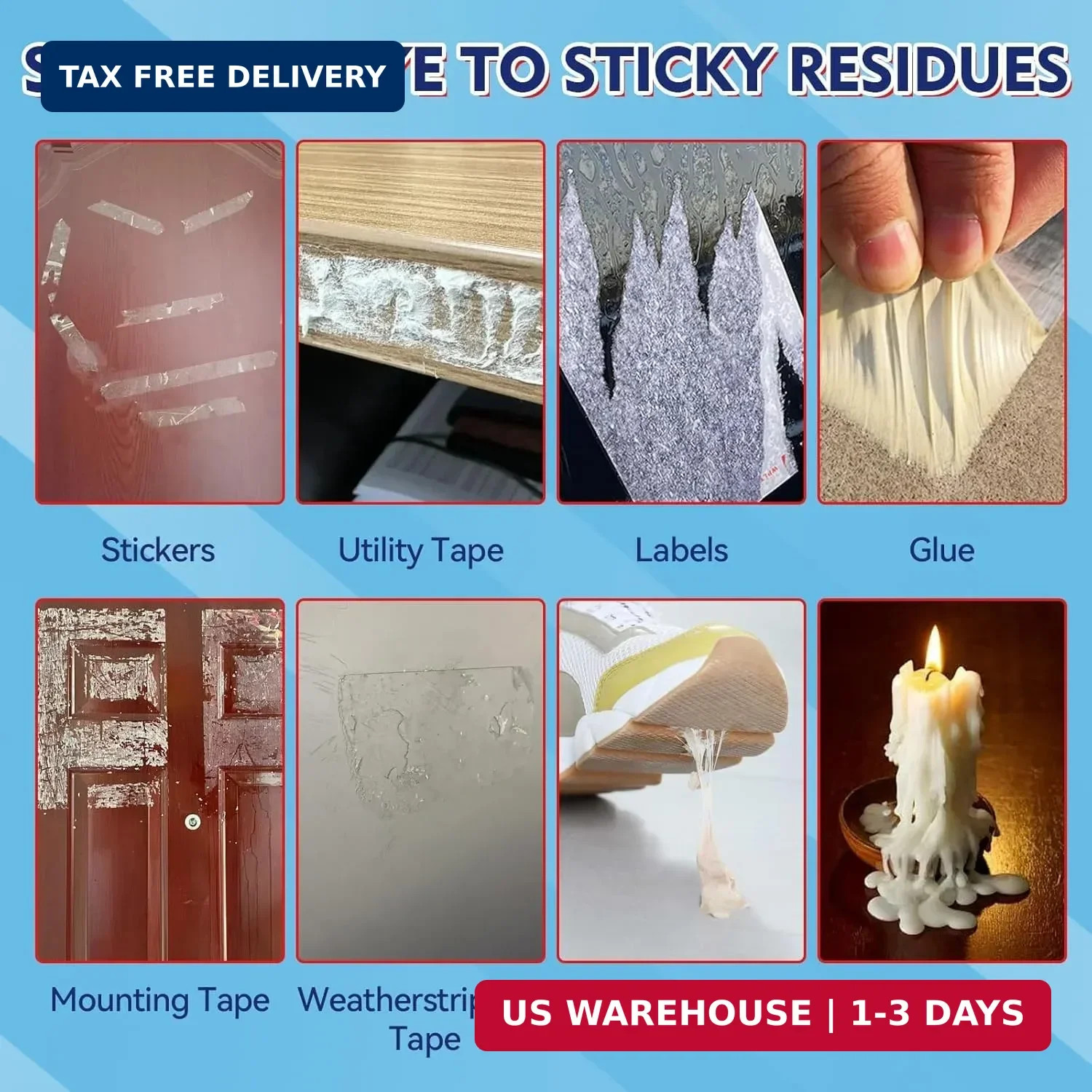 Adhesive Remover Spray, Sticker Remover Cleaning Multi-Surface Residue, Glue Rem