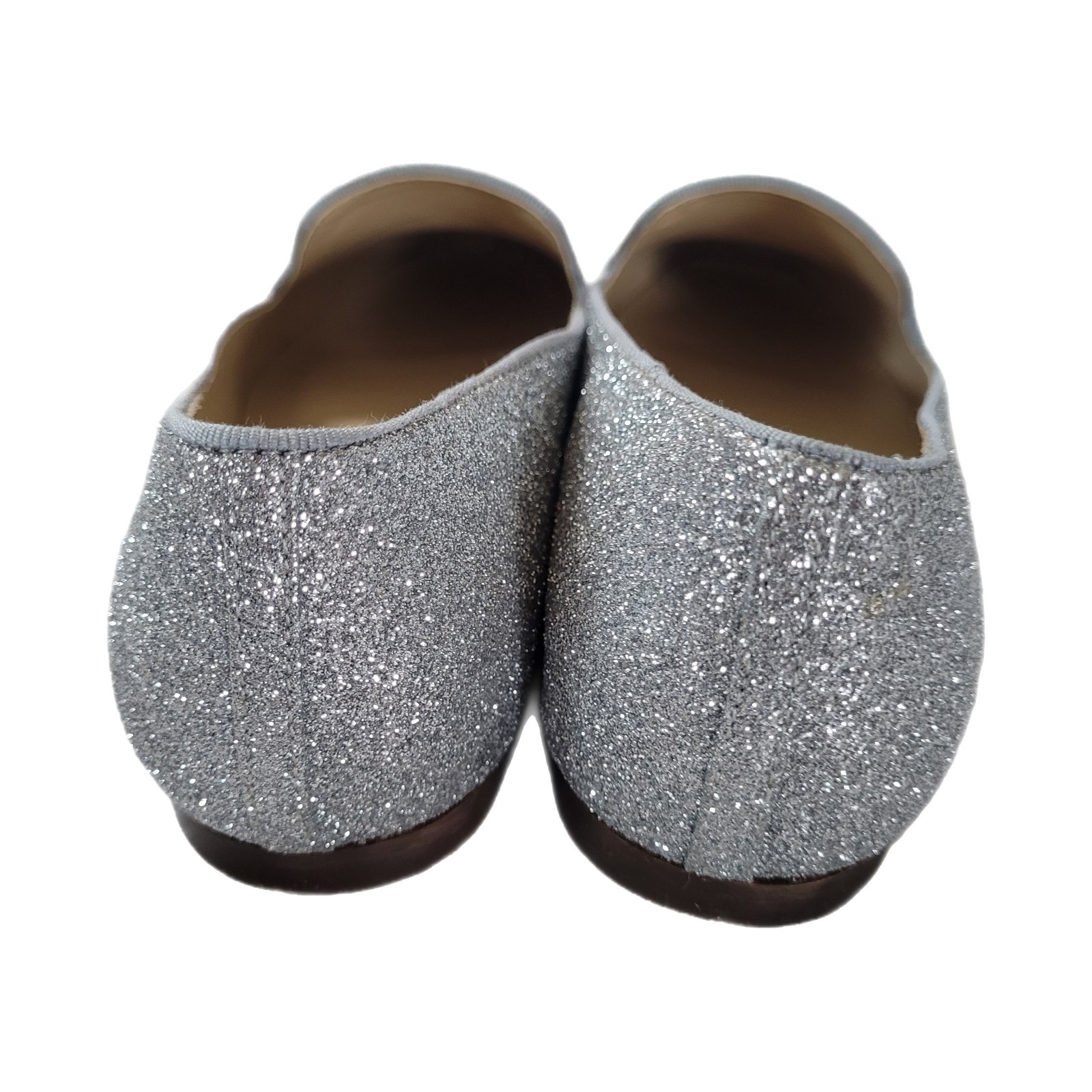 J Crew Women's Silver Sparkly Bling Summer Party Loafers Flats 8 (Runs Small)