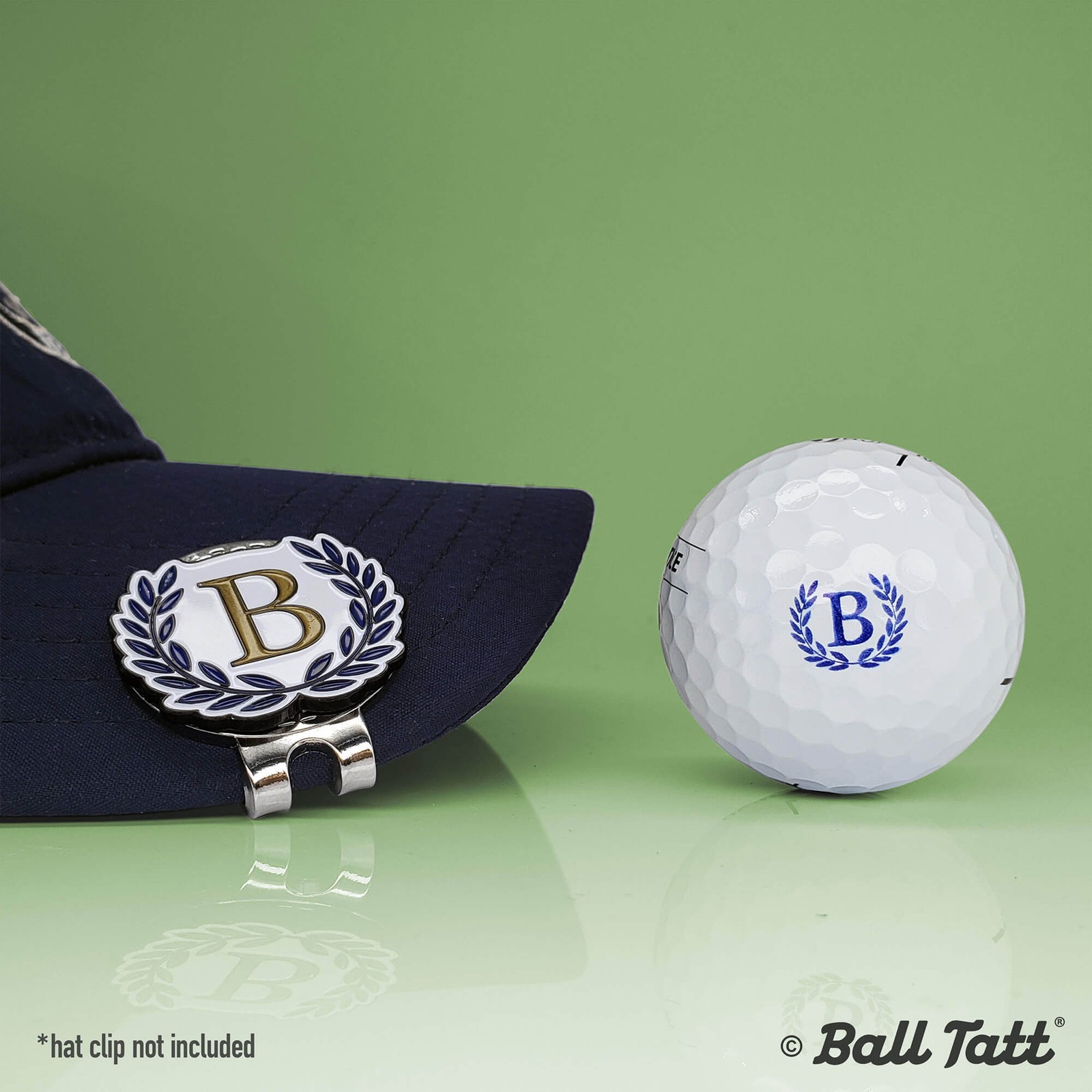 Ball Tatt - B Initial Golf Ball Stamp Self-Inking with Monogram Ball Marker