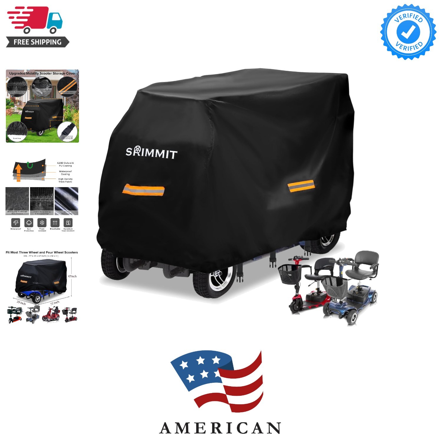 Mobility Scooter Cover, Heavy Duty 420D Oxford Fabric Electric Scooter Cover,...