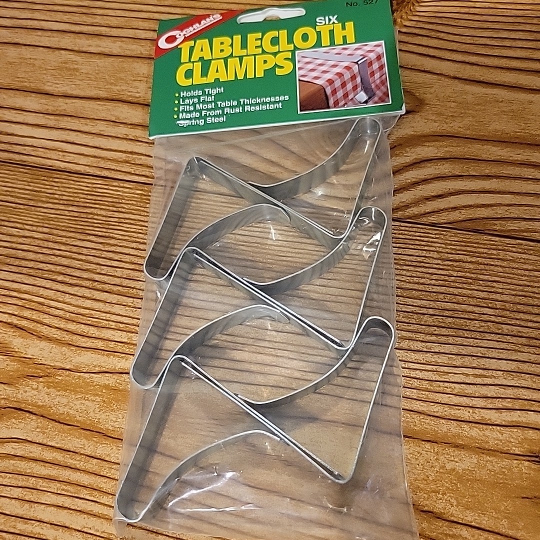 Tablecloth Clamps  #527  Package of 6  Rust resistant Spring steel Camping Park