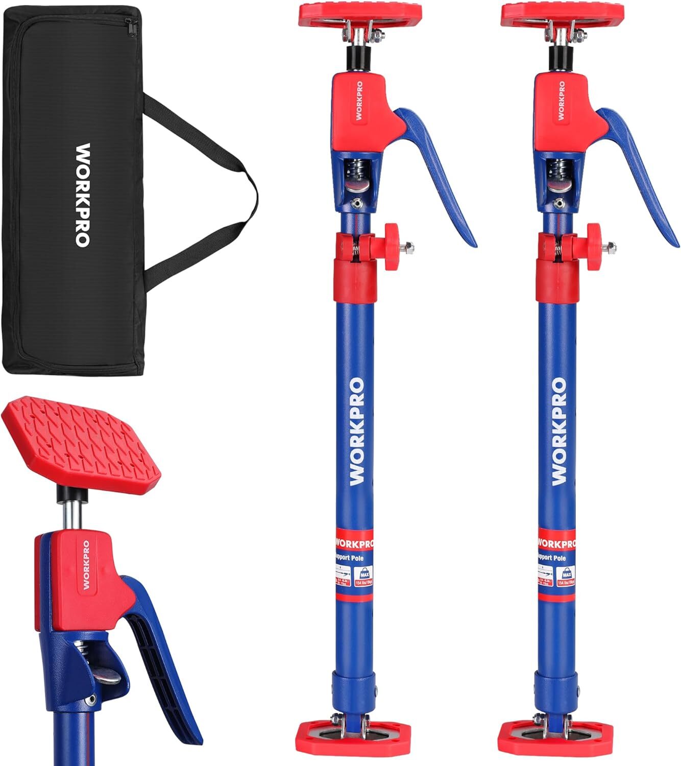 WORKPRO Cabinet Jack Support Pole 154lbs Capacity Steel Telescopic Quick Support