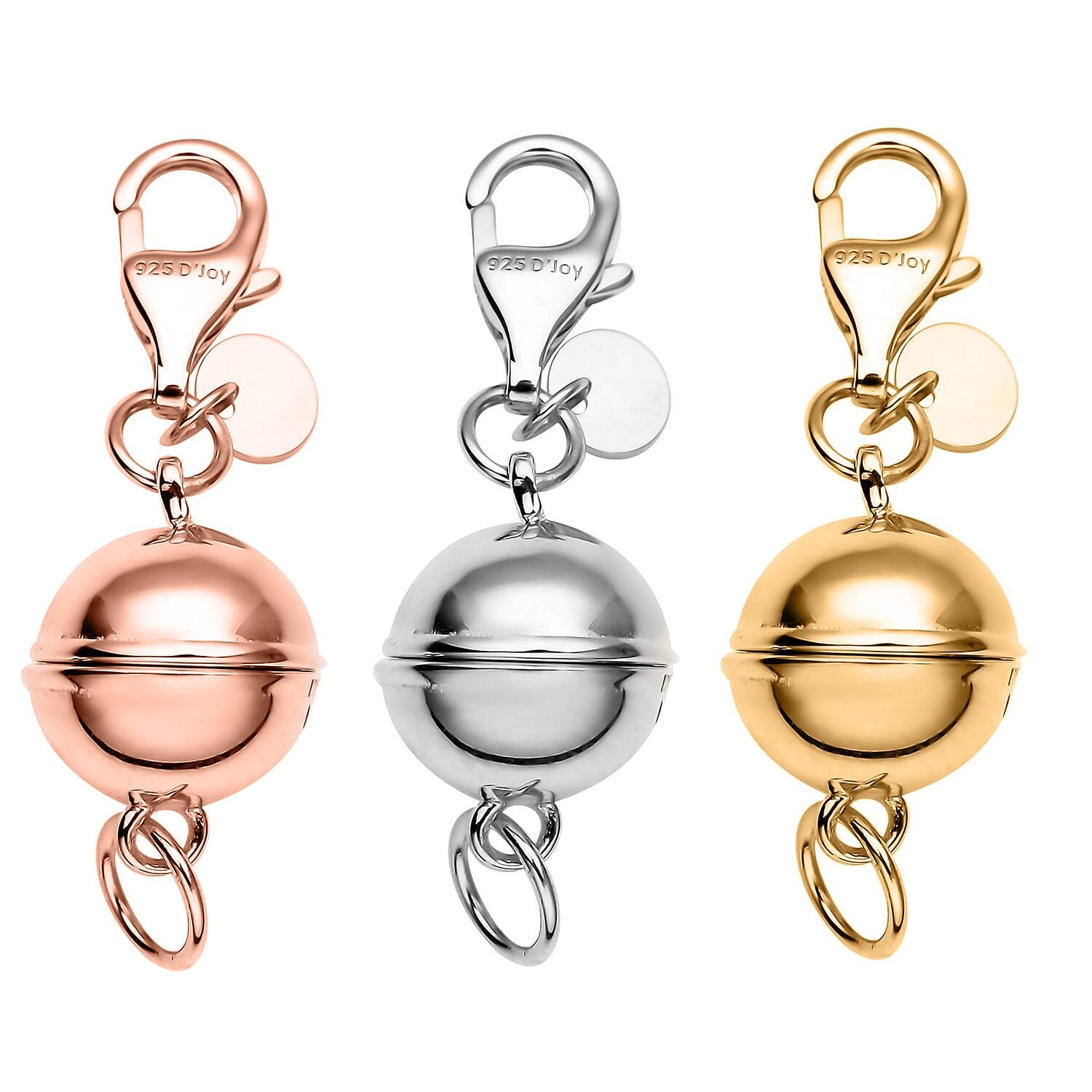 925 Sterling Silver Magnetic Jewelry Lock with Lobster Clasp for Women