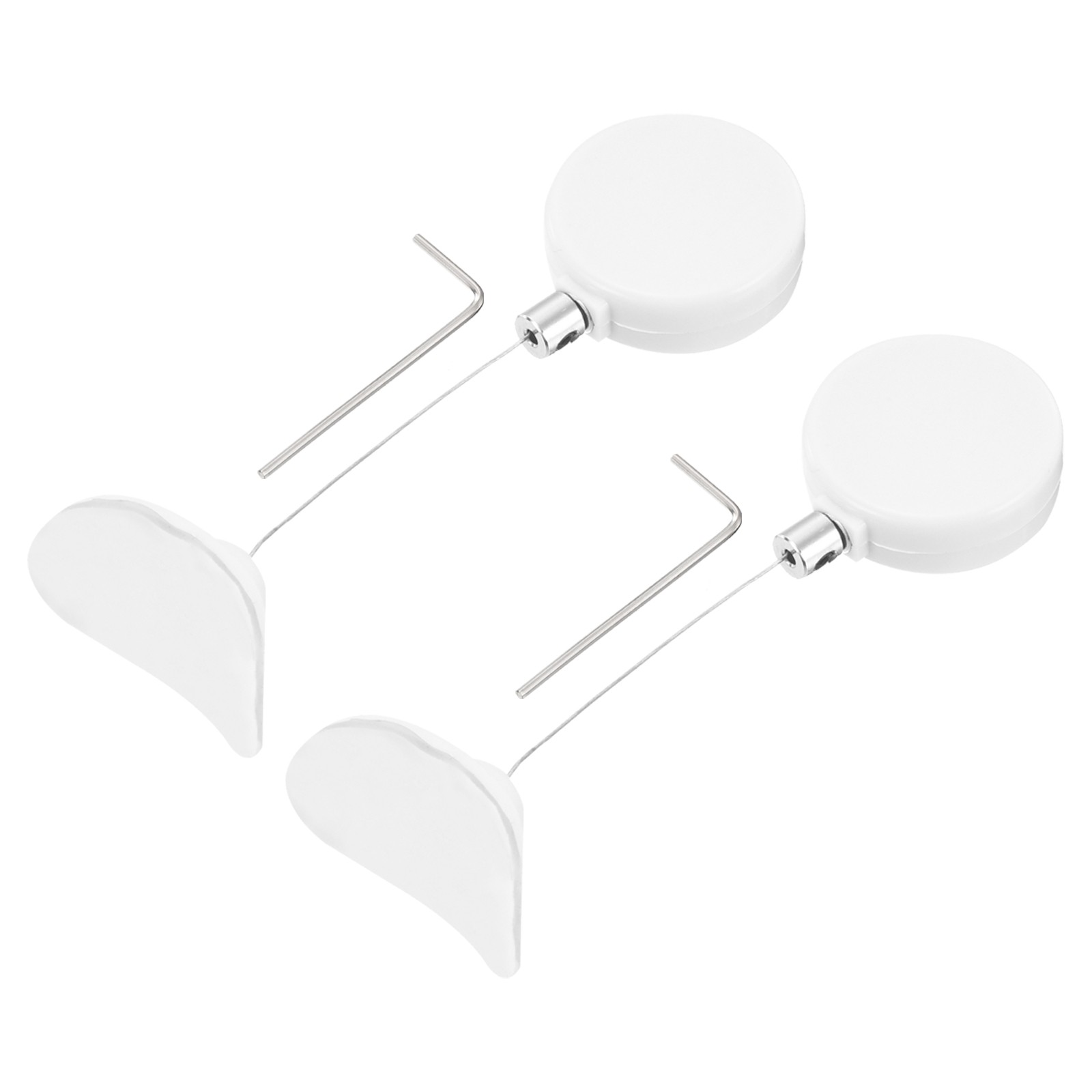 1.8ft Retractable Cable Security Lock with Arc Patch Wrench, White, 2 Pack