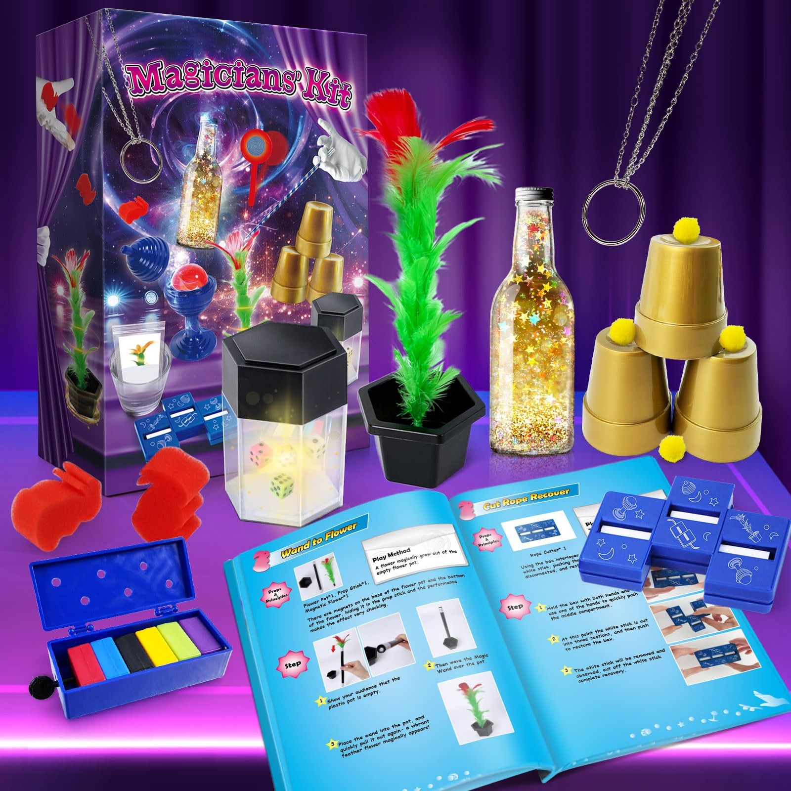 PATIFEED Kids Magic Kit, Set with Instructions for Each Multicolored