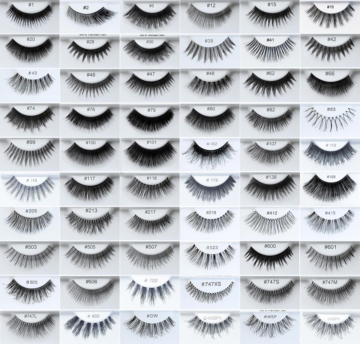 12 Pairs KARA 100% Human Hair False Eyelashes All Styles