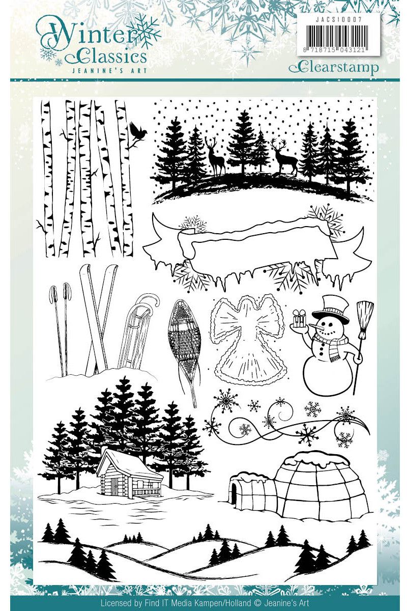 Winter Classics Find It Trading Jeanine's Art Clear Stamps 6"X8.25" JACS10007