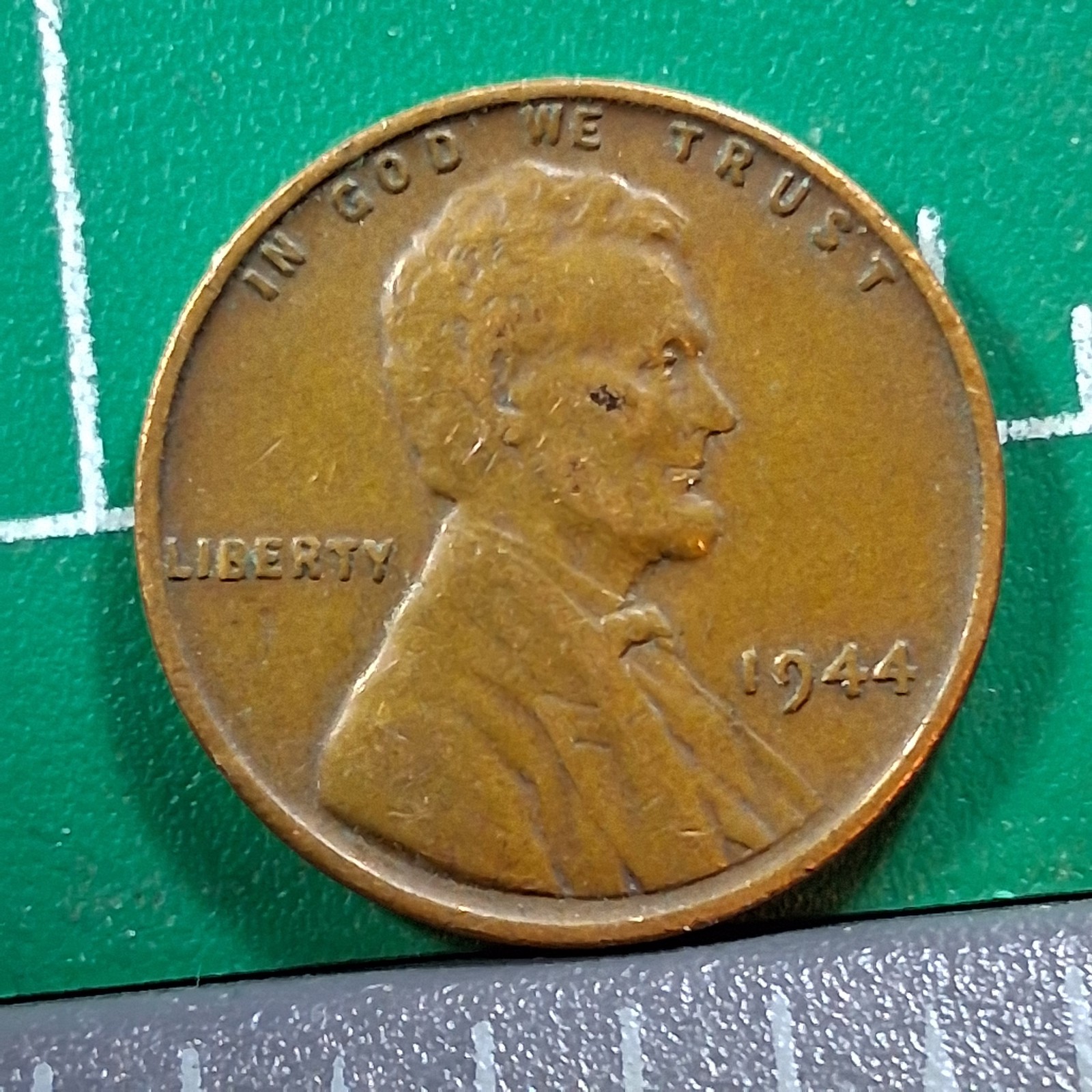 1944 United States USA Abraham Lincoln Wheat Penny 1 Cent Copper Coin