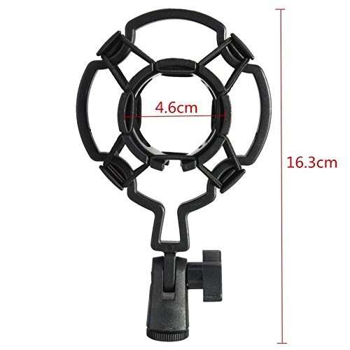 ThtRht 2 Pack Microphone Shock Mount Clip Universal Mic Mounts black