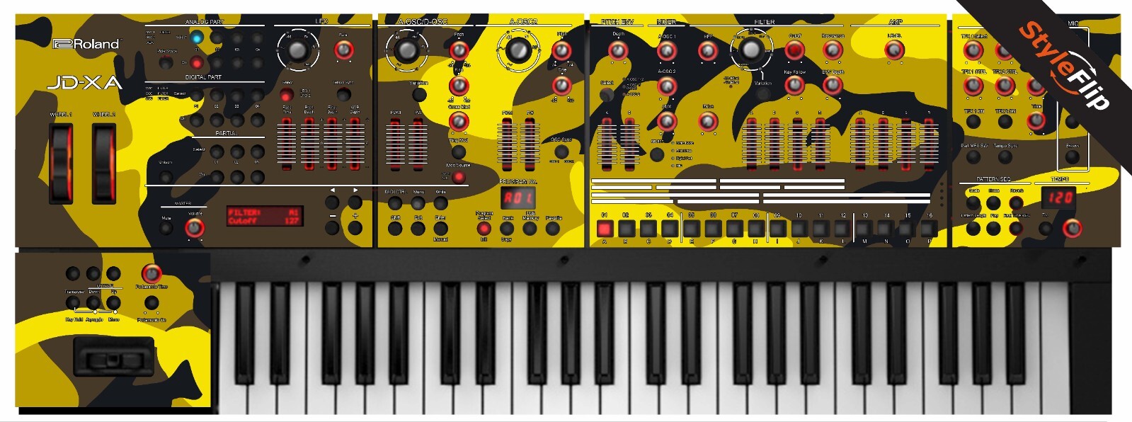 Roland JDXA Skins | Yellow Camo | Protective Decal | StyleFlip Skins