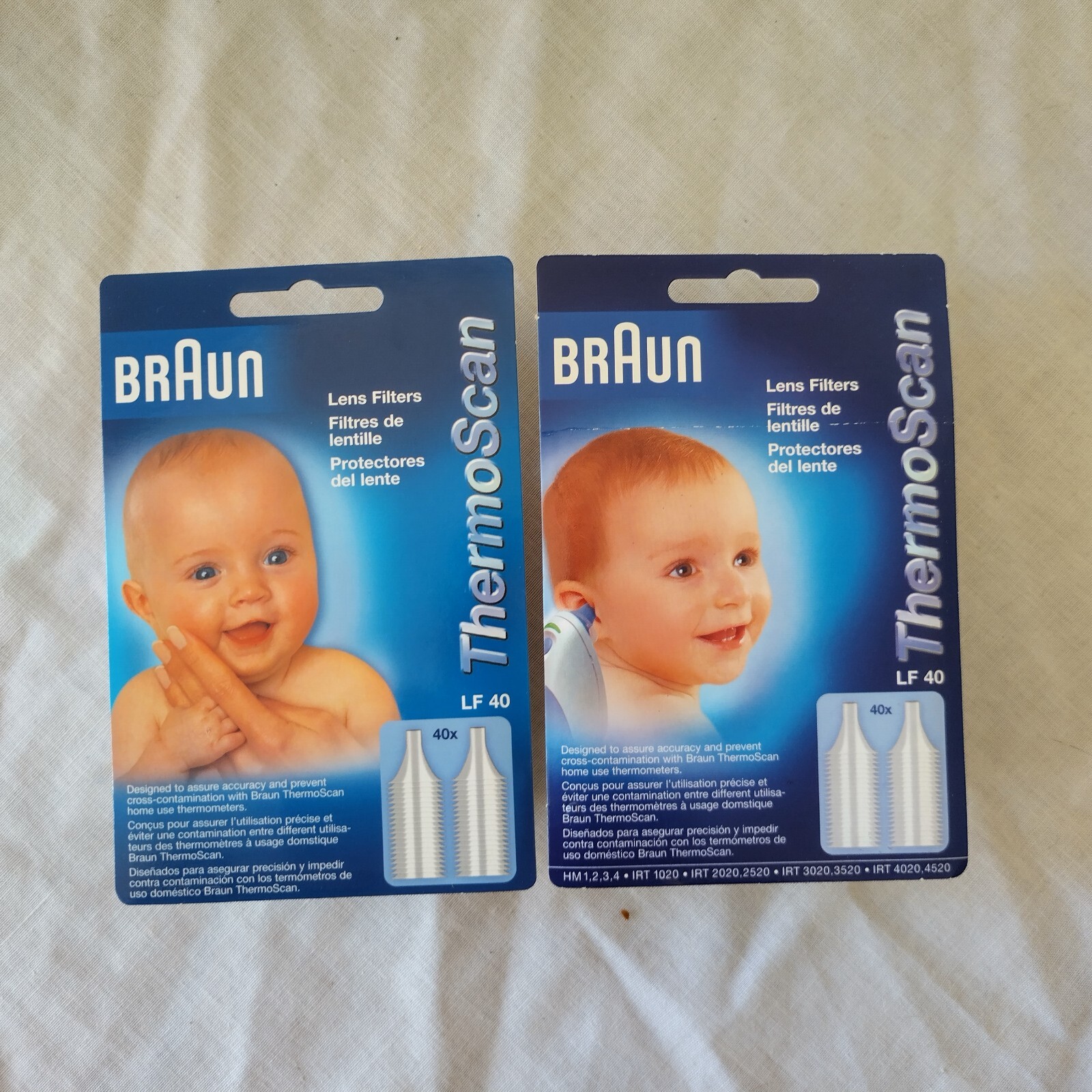 New Braun ThermoScan Lens Filters LF40  Lot of 2  40 lens filters in each box