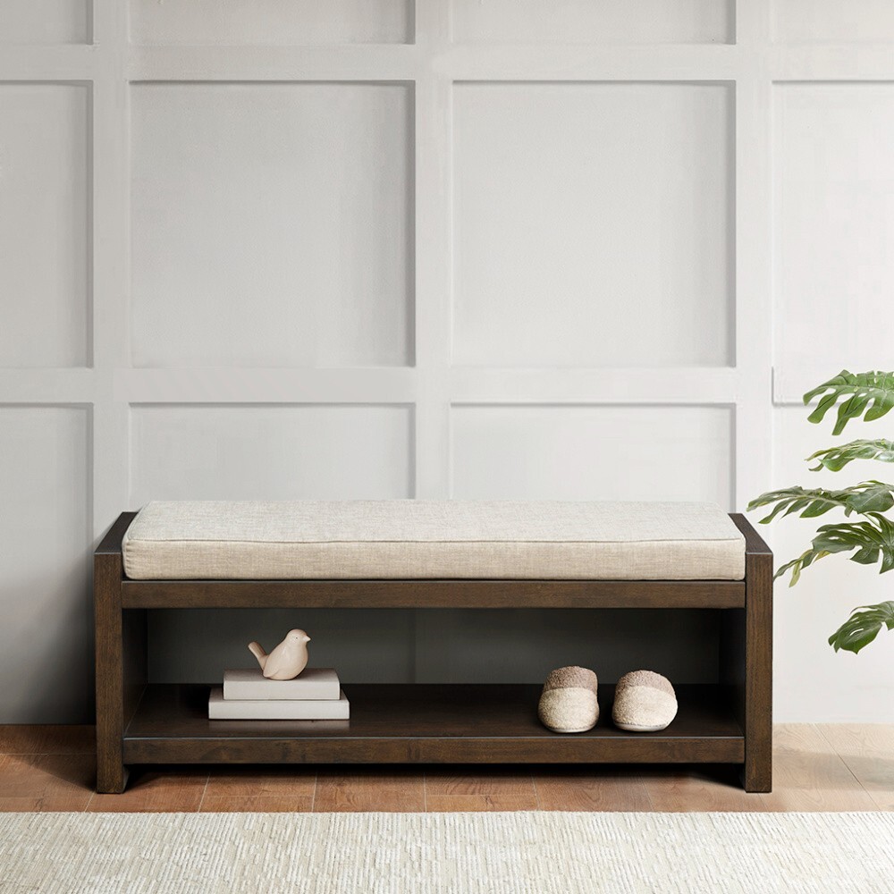 Accent Bench with Lower Shelf For Shoes Storage For Bed Room & Living Room