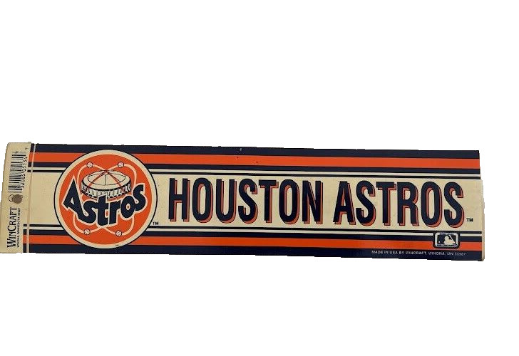 Vintage Houston Astros Rockets Bumper Sticker Wincraft New 3x12 BASEBALL MLB