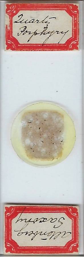 Quartz Porphyry from Altenberg Saxony  Petrographic Microscope Slide