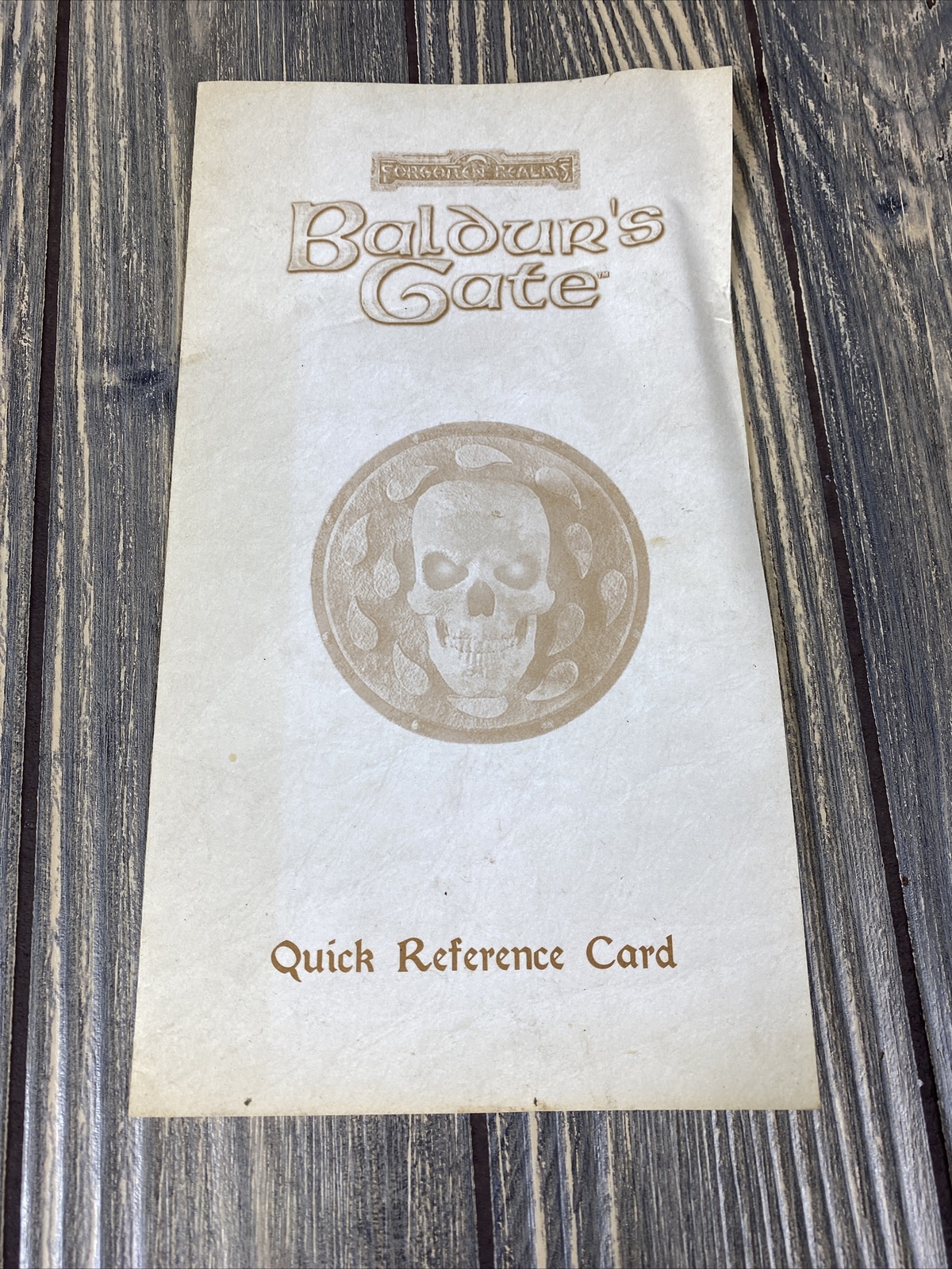 Forgotten Realms Baldurs Gate Quick Reference Card